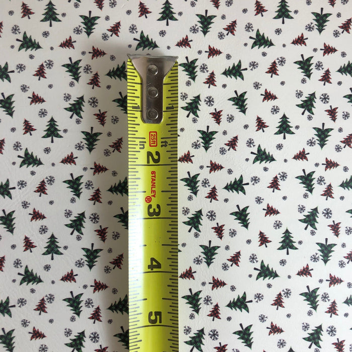 Plaid Holiday Trees Printed Leather