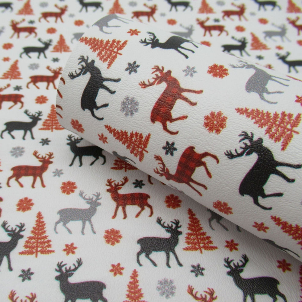 Multi Color Reindeer Marine Vinyl Faux Leather