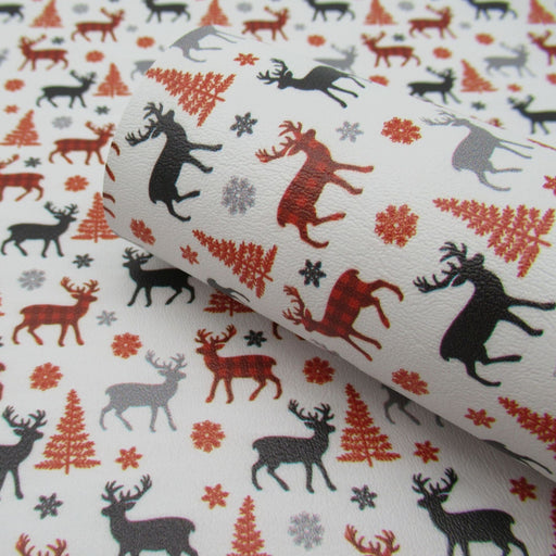 Multi Color Reindeer Marine Vinyl Faux Leather