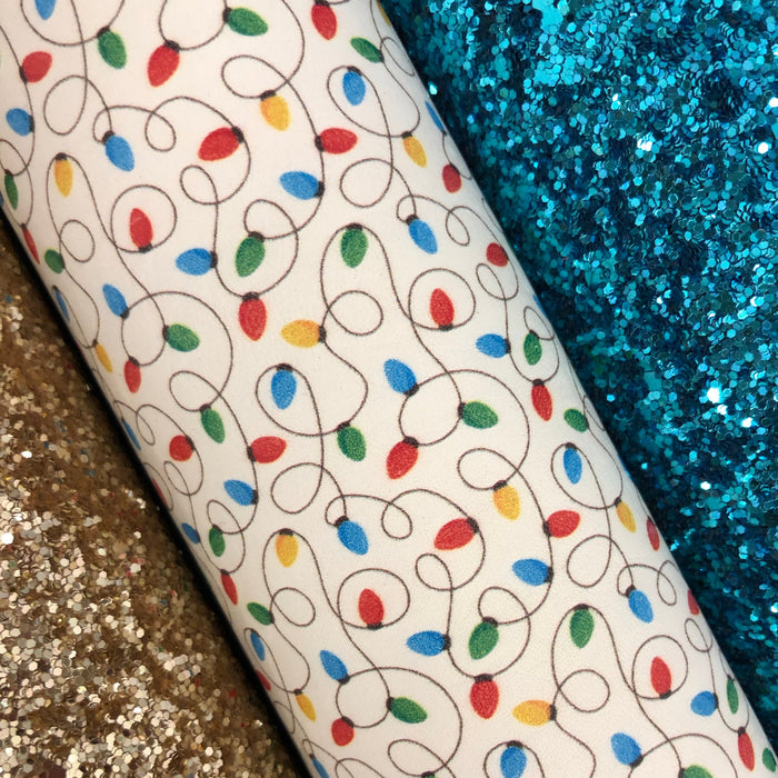 Holiday Lights Printed Leather