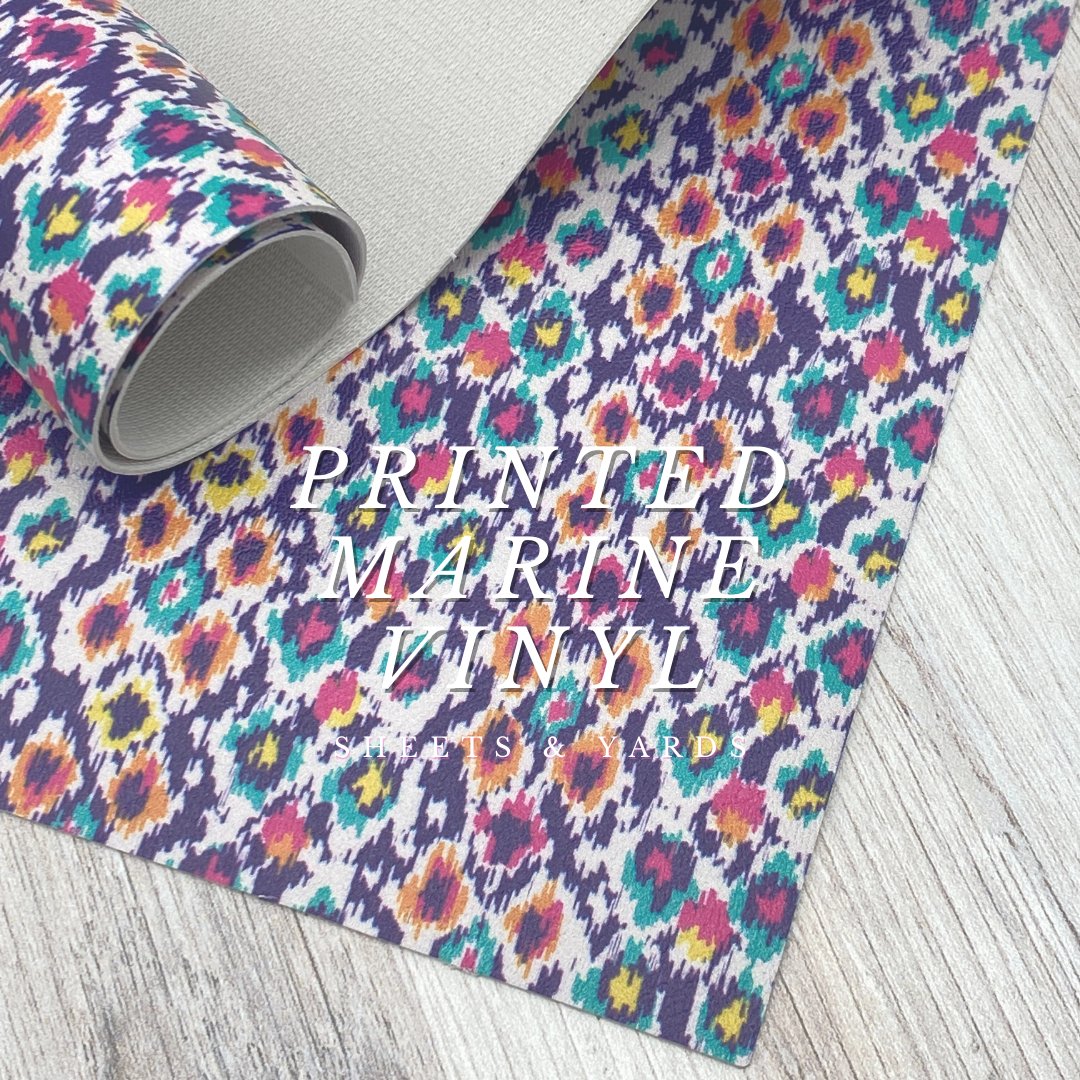 Printed Marine Vinyl Faux Leather Sheets & Yards