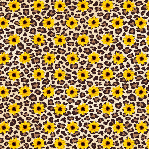 Partial Sunflower Leopard Printed Leather