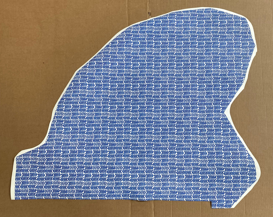 Partial Blue Watercolor Herringbone Printed Leather