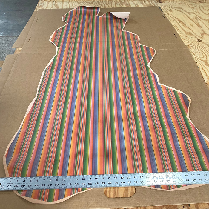 Serape Printed Vegetable Tanned Calf Side Leather