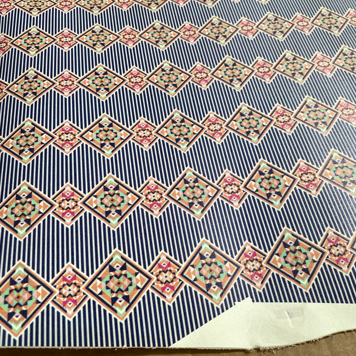 Partial Stripe Aztec Printed Leather
