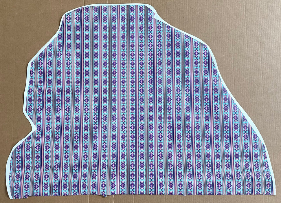 Partial Chinle Pattern - Turquoise and Hot Pink Aztec Printed Leather