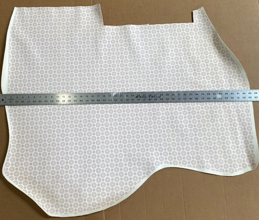 Partial Red & Blue Circles Printed Leather