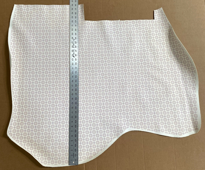 Partial Red & Blue Circles Printed Leather