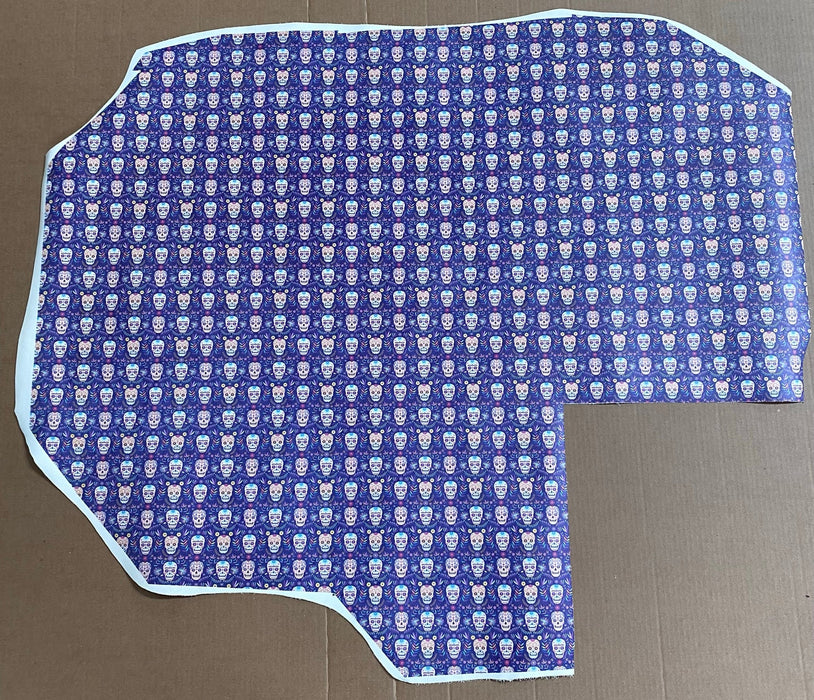 Partial Sugar Skull Printed Leather