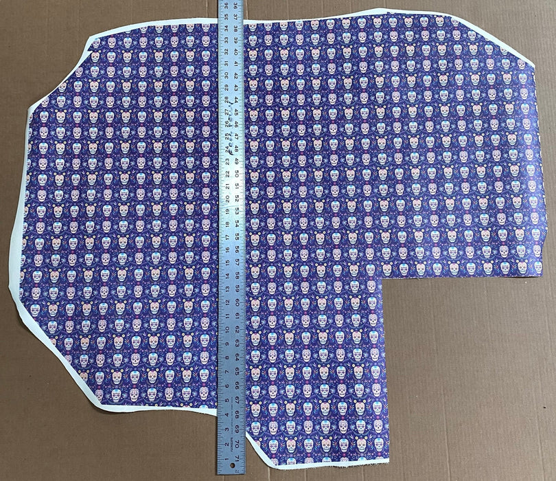 Partial Sugar Skull Printed Leather
