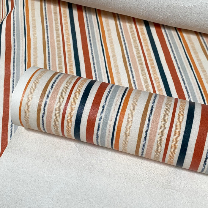 Partial Striped Printed Leather