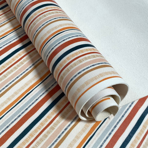 Partial Striped Printed Leather