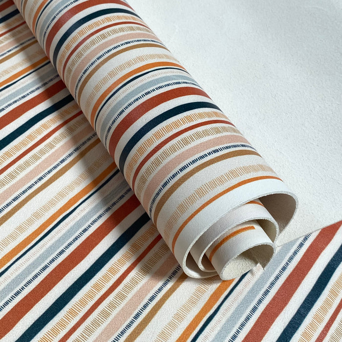 Partial Striped Printed Leather