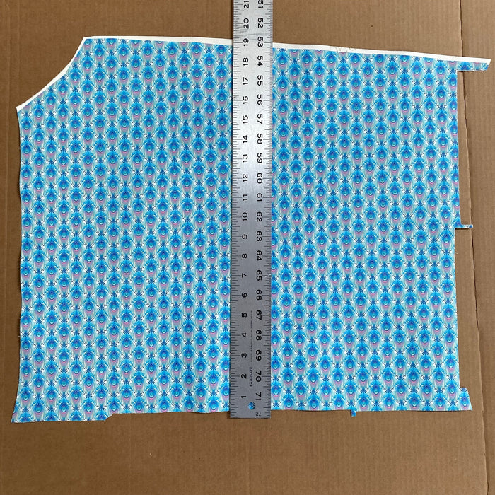 Partial Peacock Feathers Printed Leather