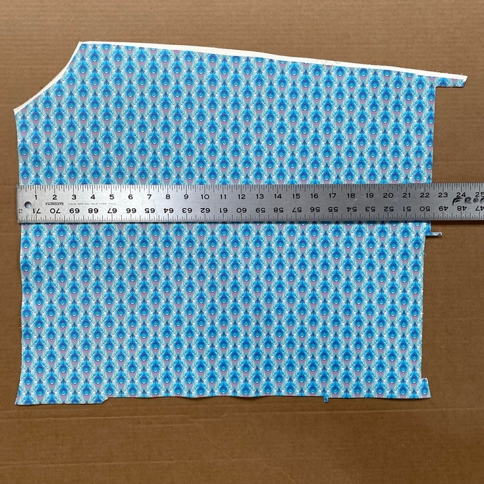 Partial Peacock Feathers Printed Leather