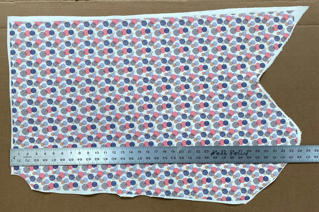 Partial Wild Geometric Circles Printed Leather