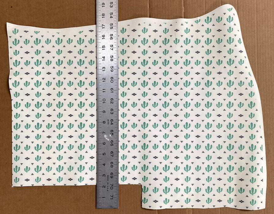 Partial Cactus Aztec Printed Leather