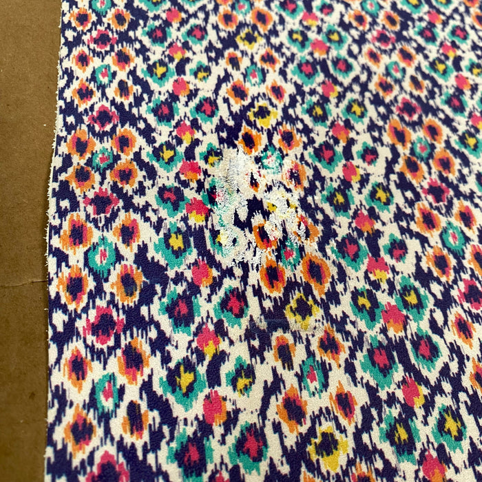 Partial Colorful Ikat Printed Leather