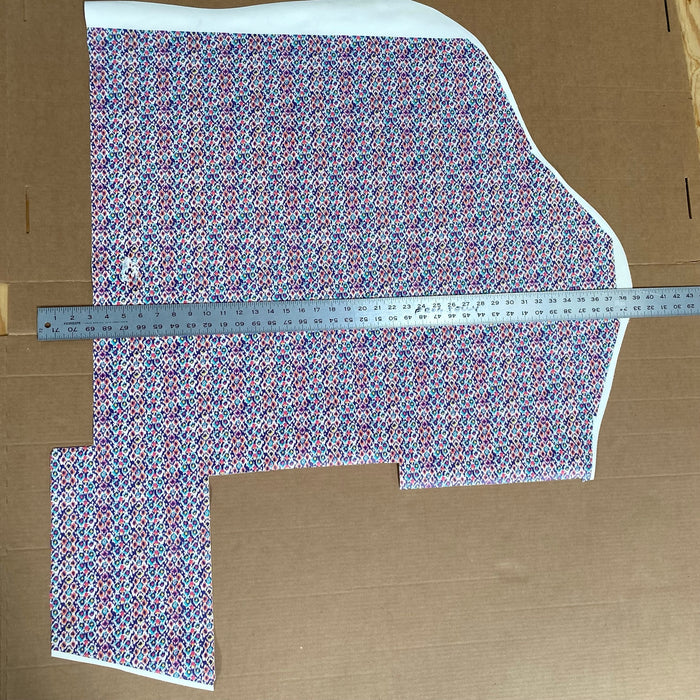 Partial Colorful Ikat Printed Leather