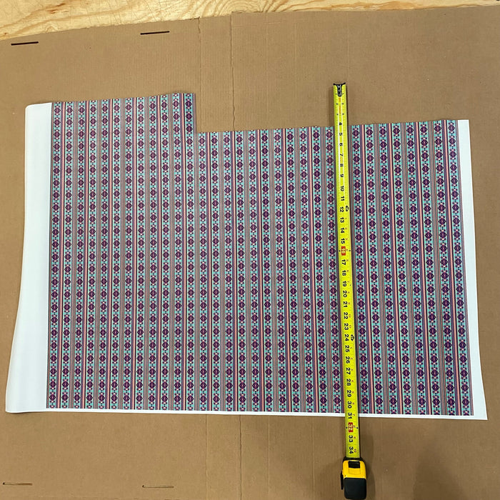 Partial Chinle Pattern - Turquoise and Hot Pink Aztec Printed Marine Vinyl