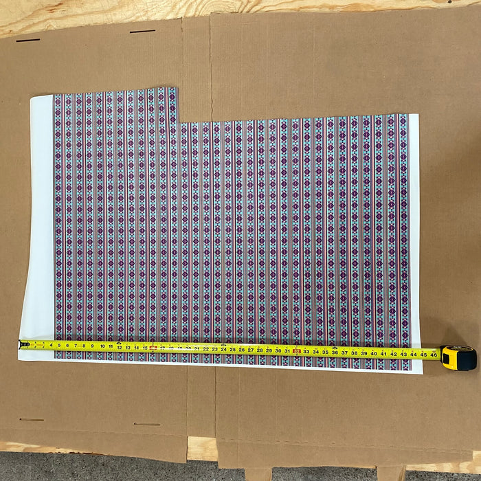 Partial Chinle Pattern - Turquoise and Hot Pink Aztec Printed Marine Vinyl