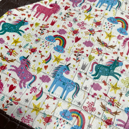 Unicorn Embossed Printed Leather - Small Pieces Bundle