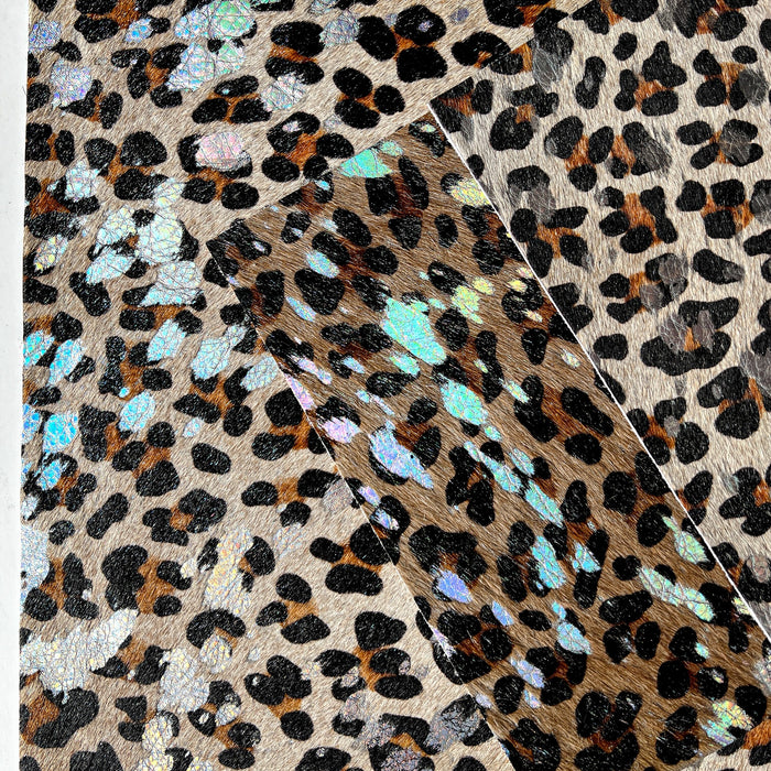 Iridescent Acid Wash Leopard Hair-On Panels