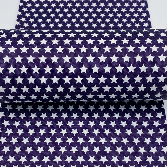 Navy Stars Faux Leather Sheet