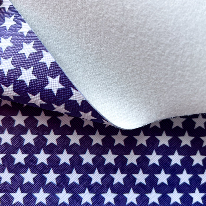 Navy Stars Faux Leather Sheet