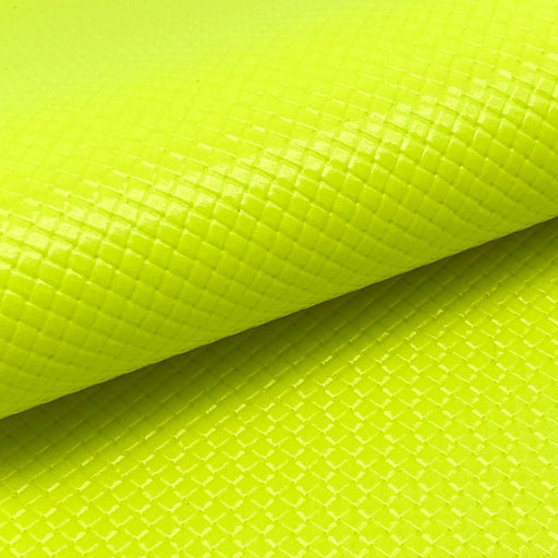 Embossed Faux Leather Sheet - Neon Yellow