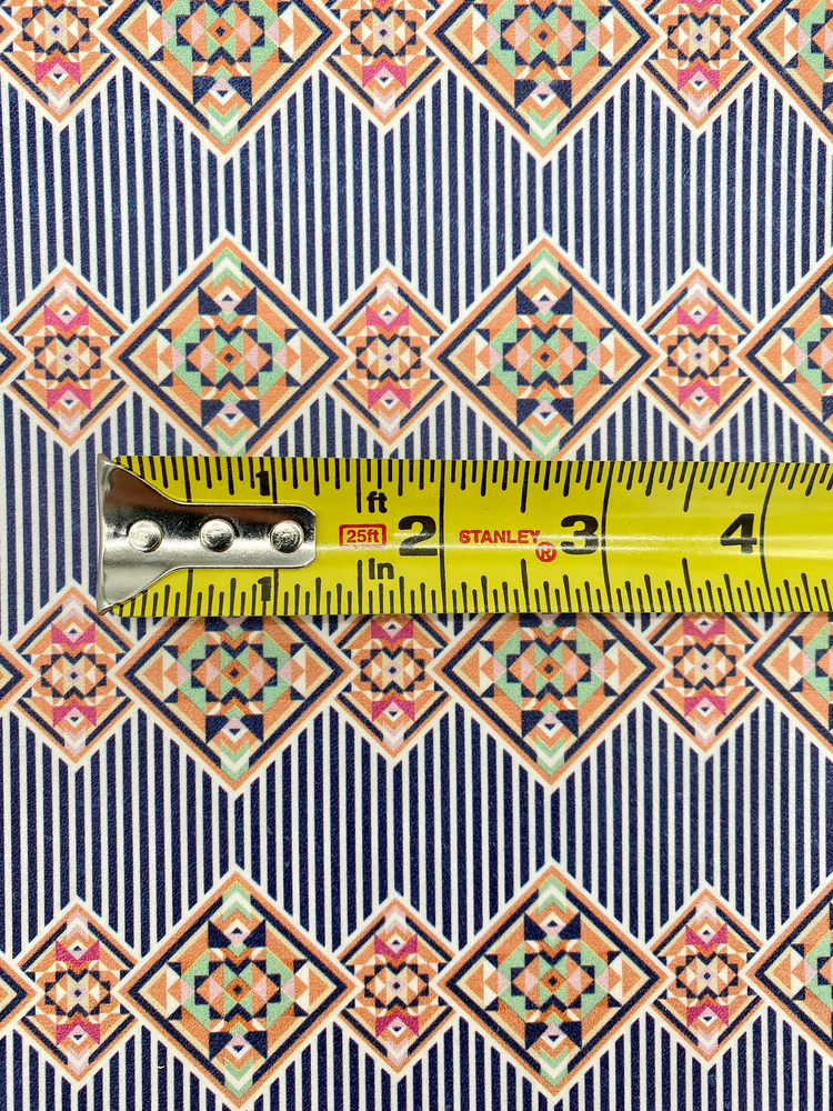 Partial Stripe Aztec Printed Leather