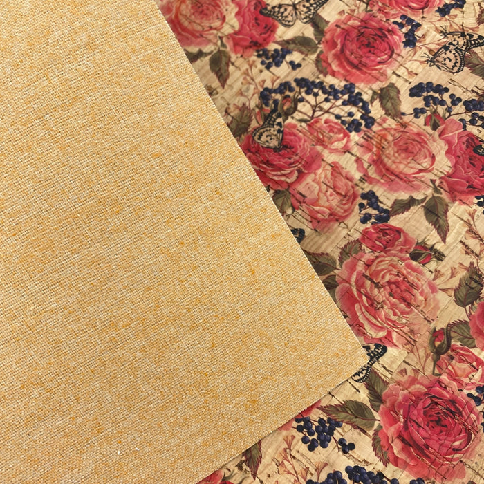 Rose Printed Cork Fabric