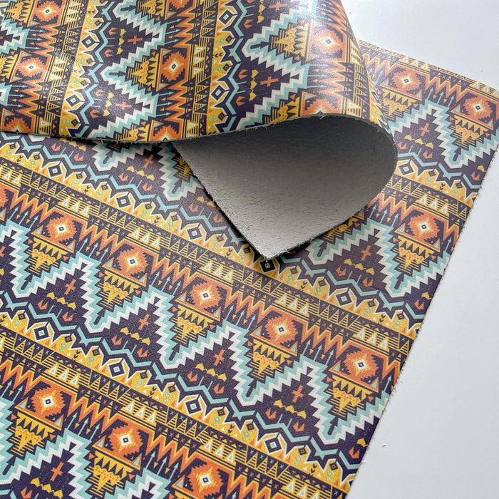 Southwestern Aztec Printed Leather