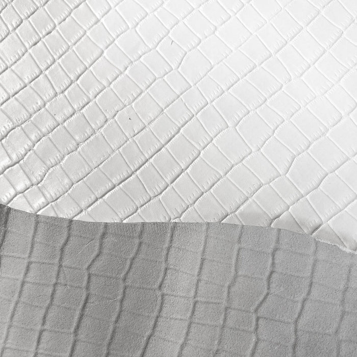Back of White Croc Embossed Leather