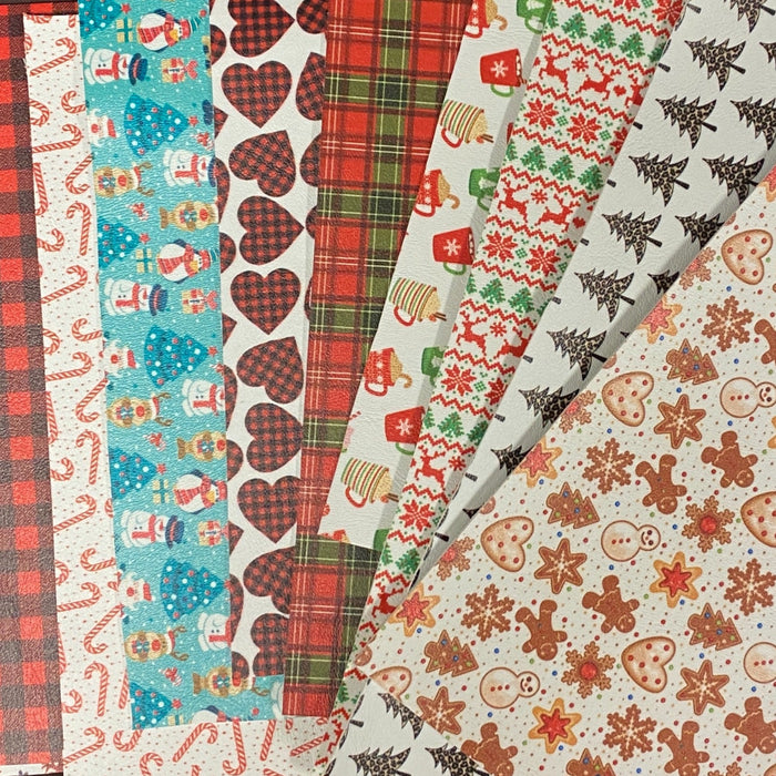 Holiday Printed Faux Leather Scrap Pack