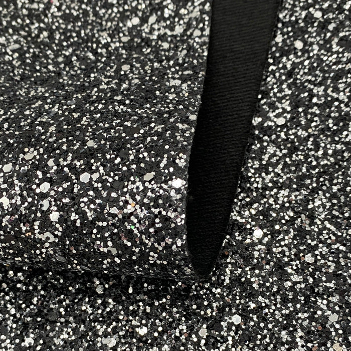 Glitter Fabric Sheet - Black & Silver