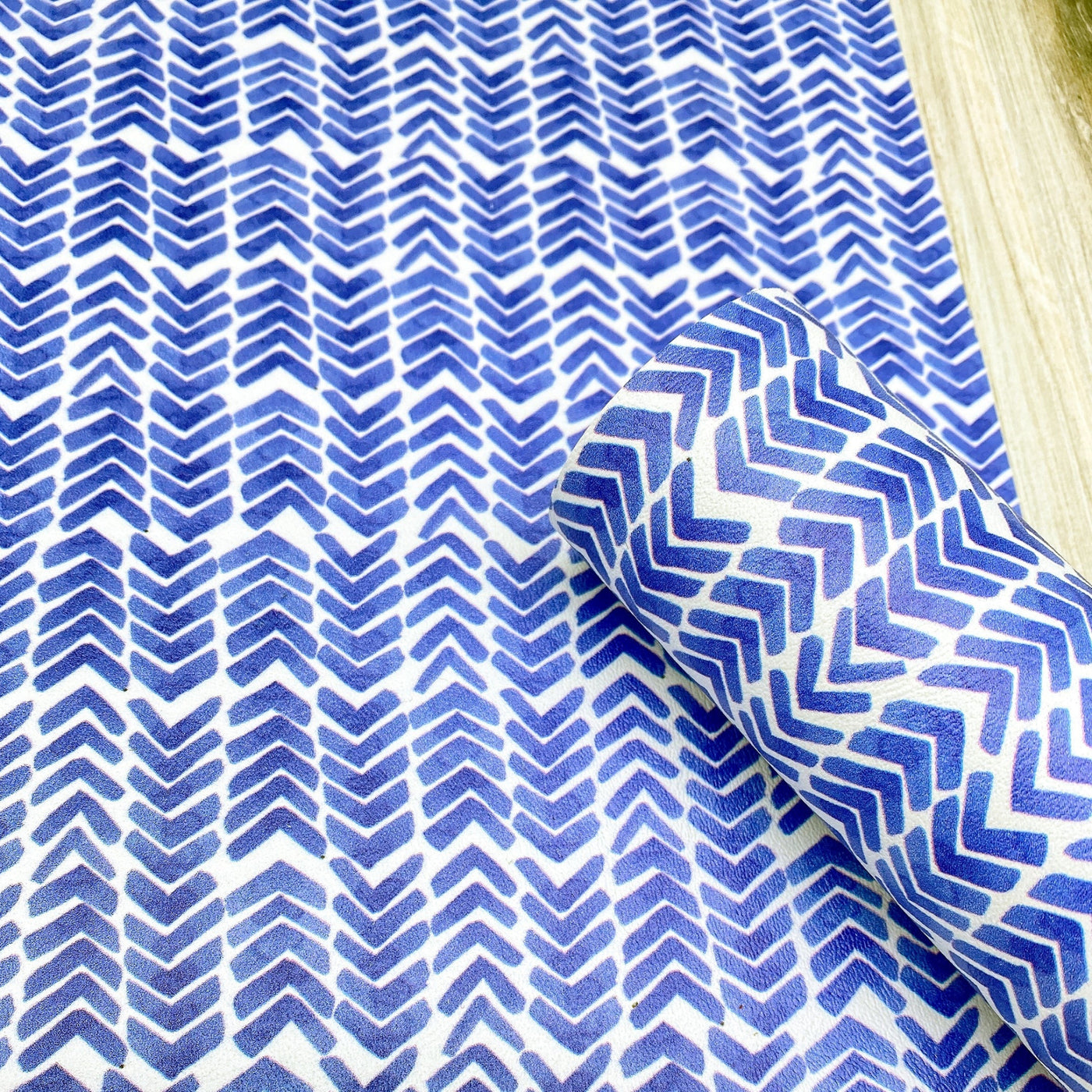 Watercolor Herringbone - Printed Marine Vinyl