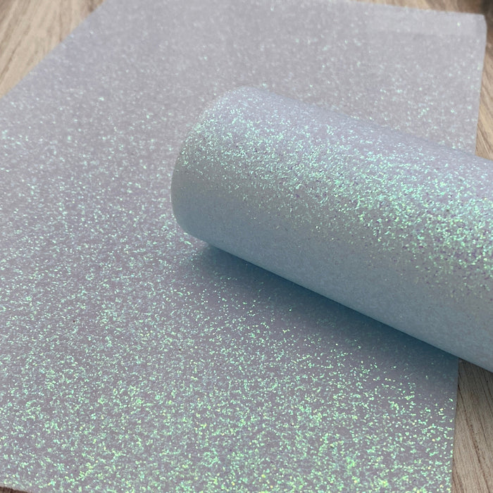 Pale Blue Glitter Faux Leather Sheet