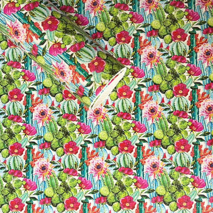 Bright Cactus Printed Leather