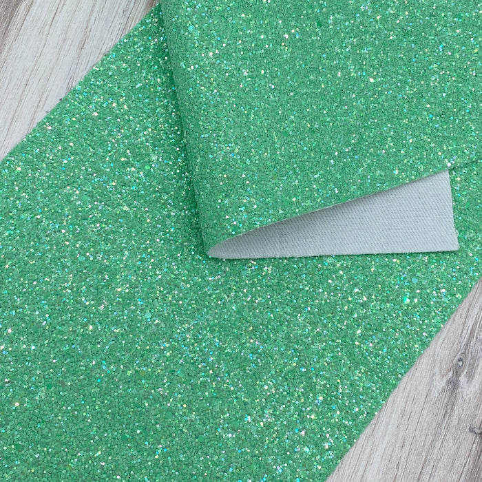 Emerald Coast Green Glitter Faux Leather Sheet