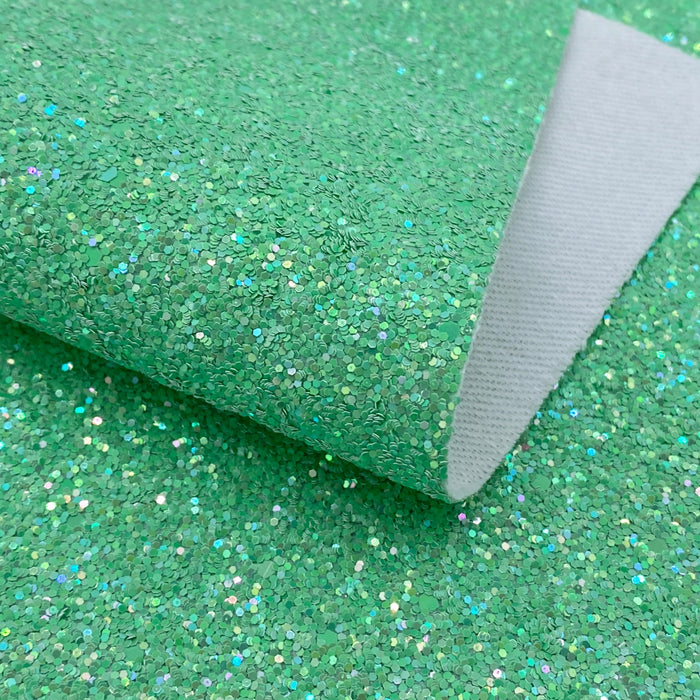 Emerald Coast Green Glitter Faux Leather Sheet