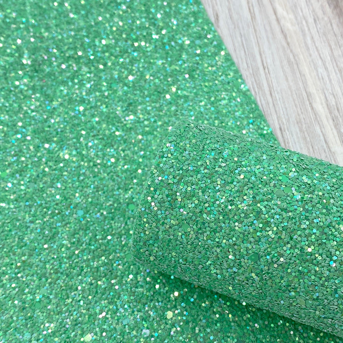 Emerald Coast Green Glitter Faux Leather Sheet