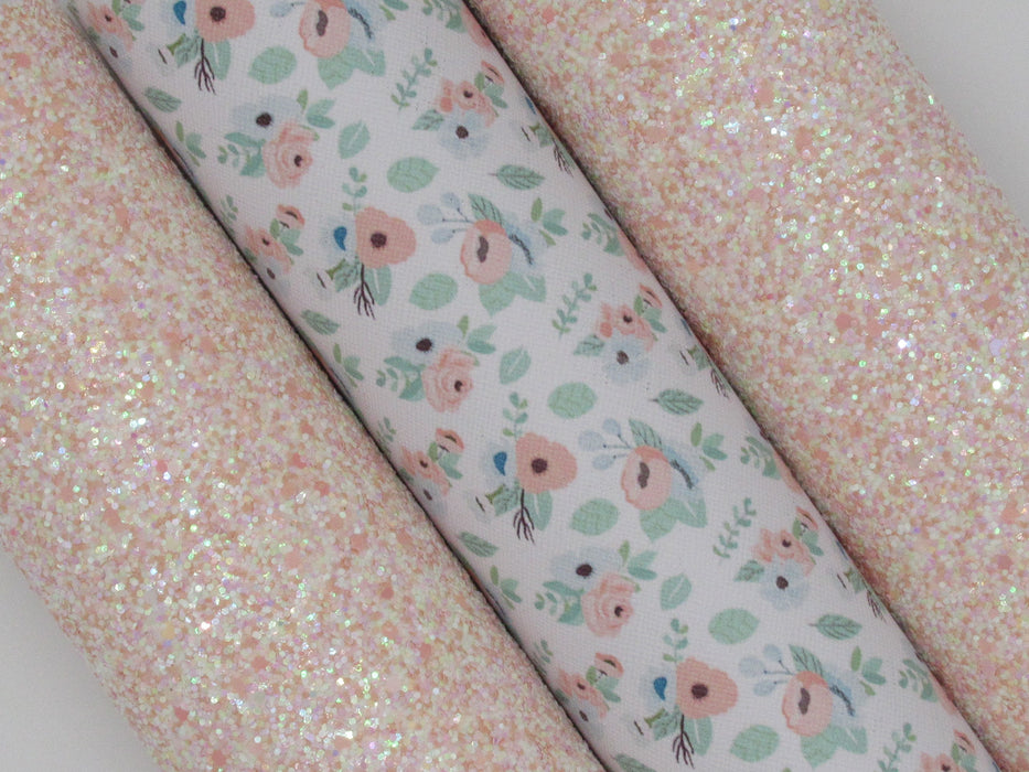 Pink Sea Urchin Glitter Faux Leather Sheet