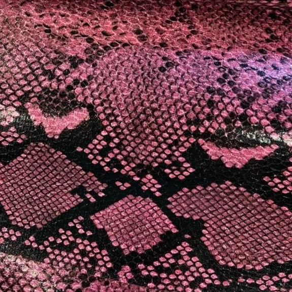 Pink Python Print Faux Leather Sheet