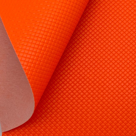 Embossed Faux Leather Sheet - Neon Orange