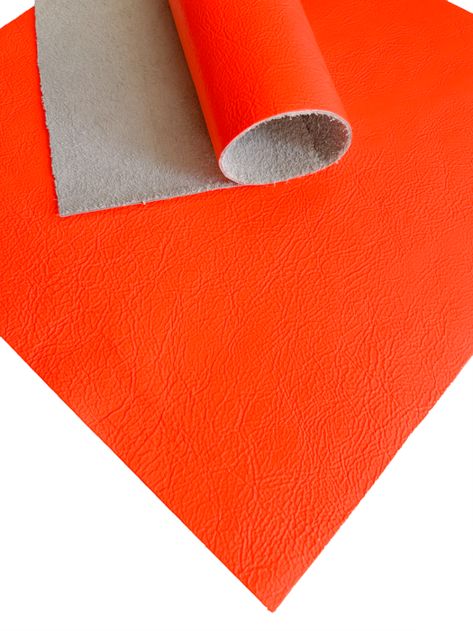 Neon Orange Cowhide Leather Panel