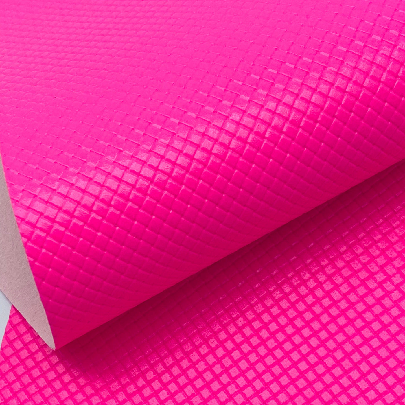 Embossed Faux Leather Sheet - Neon Pink