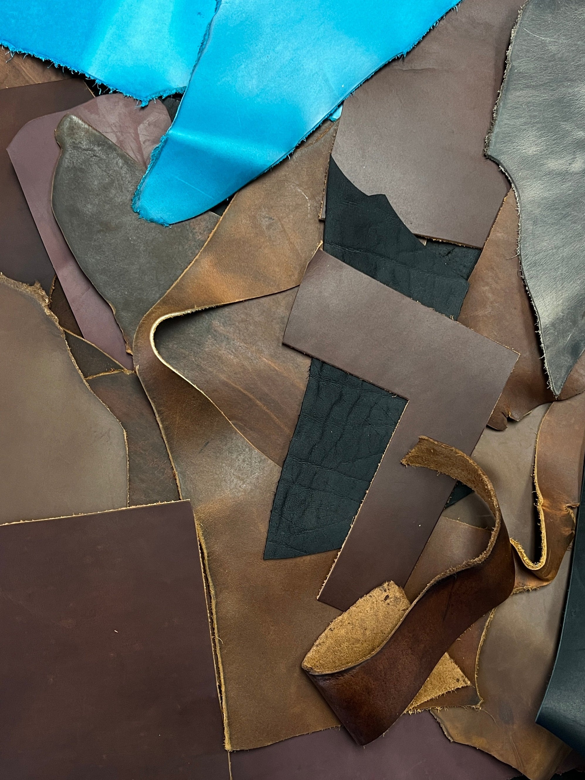 Oil Tan Leather Scrap 5lbs