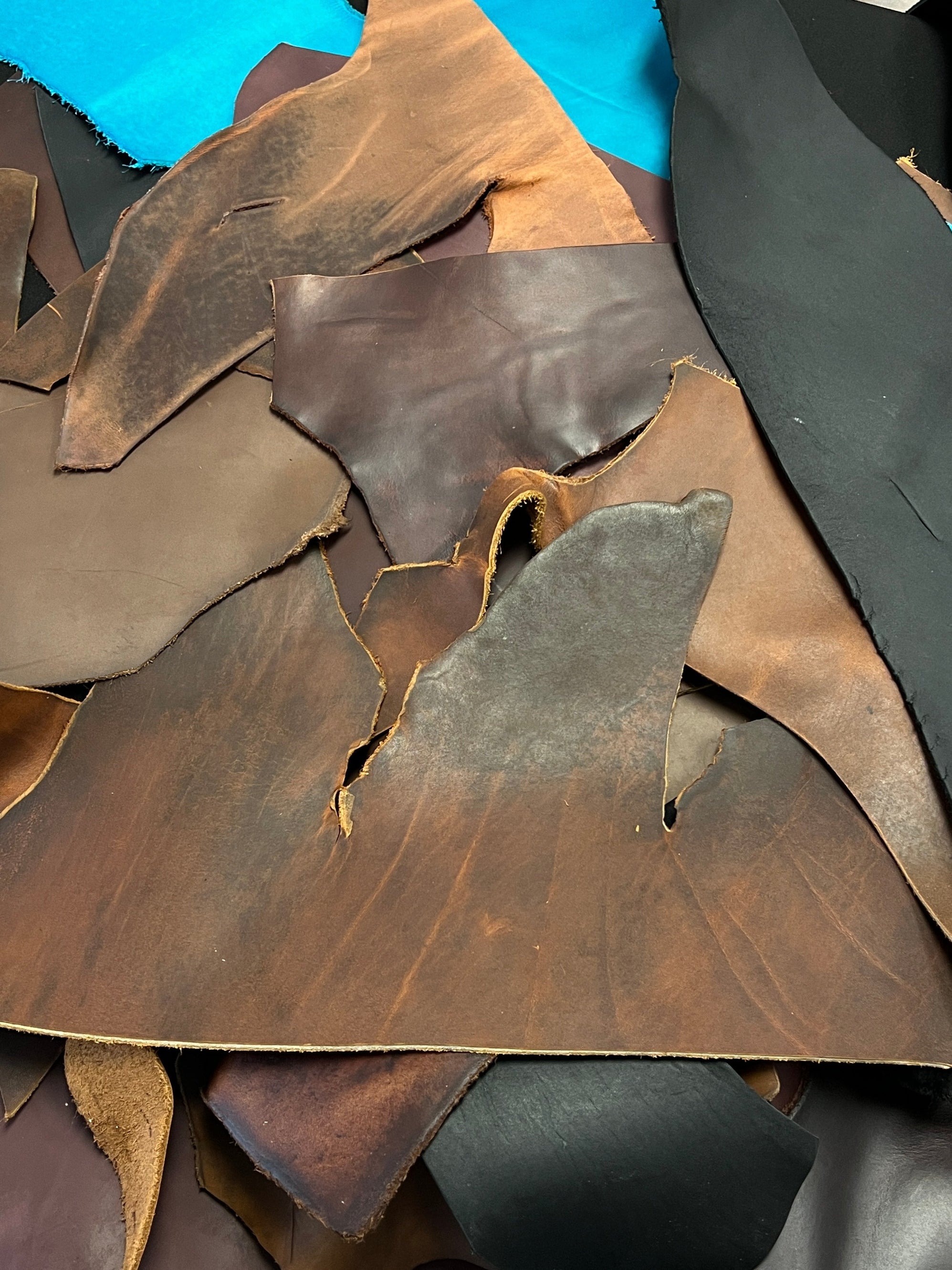 Oil Tan Leather Scrap 5lbs