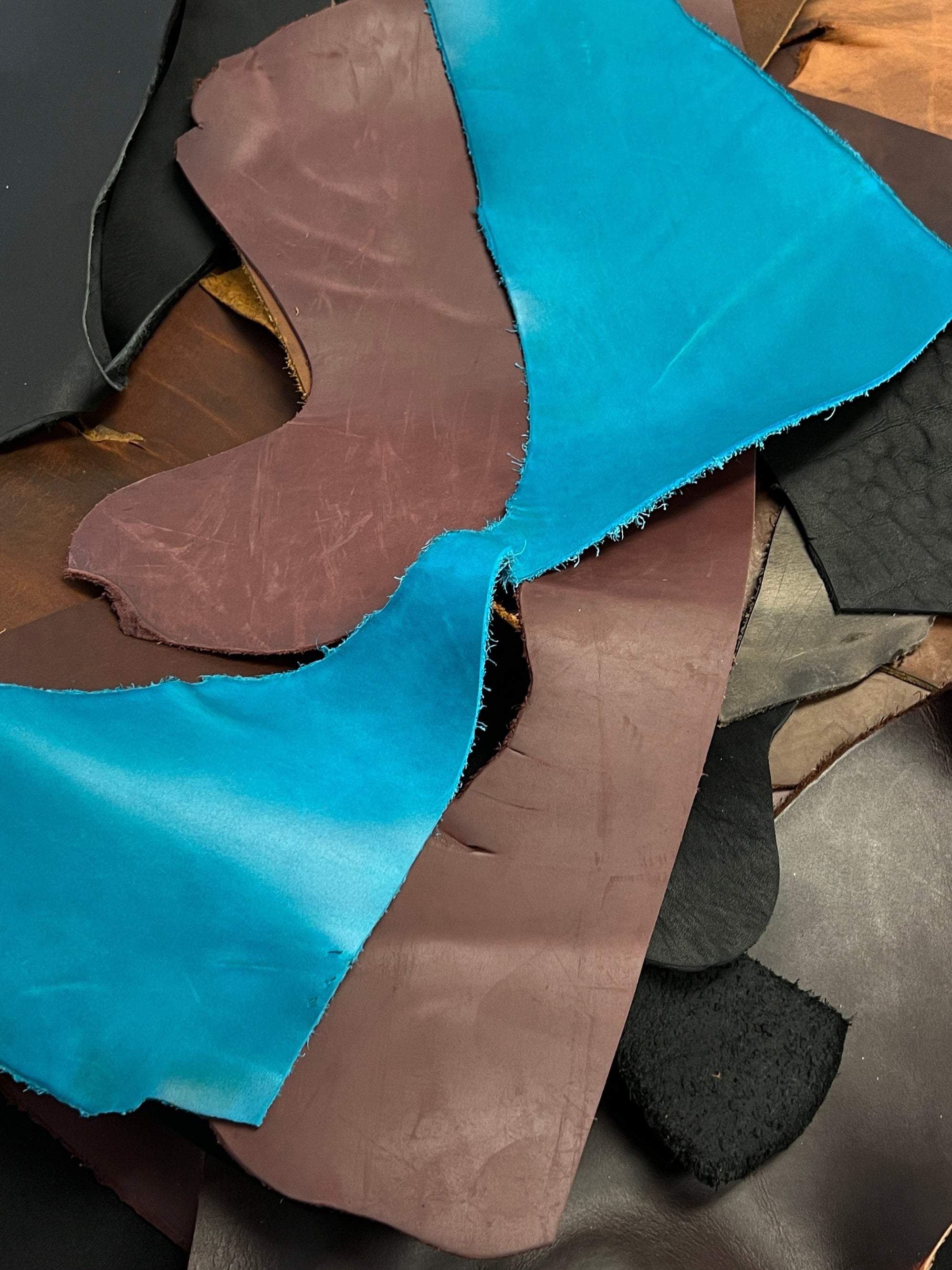 Oil Tan Leather Scrap 5lbs